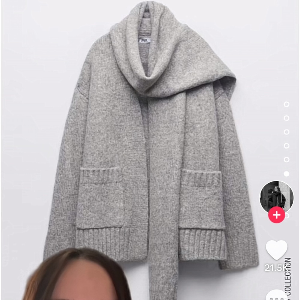Viral Zara Toteme Scarf Cardigan